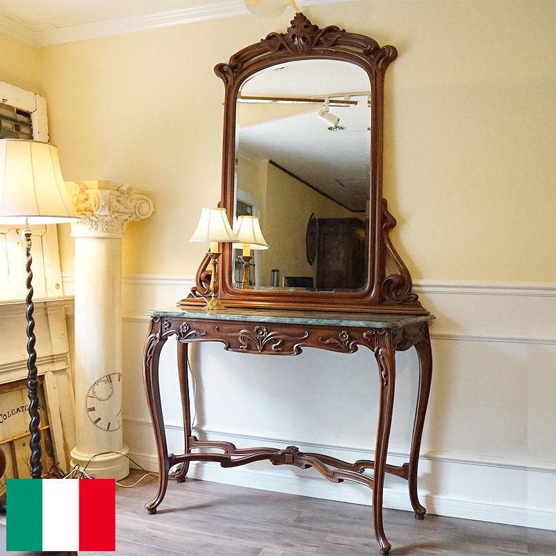 e*a様 アンティークスタイル大理石天板サイドテーブルコンソールテーブル