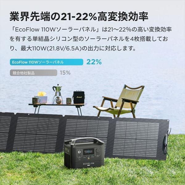 ECOFLOW 110Wソーラーパネル 両面受光発電 収納バッグ付き 太陽発電