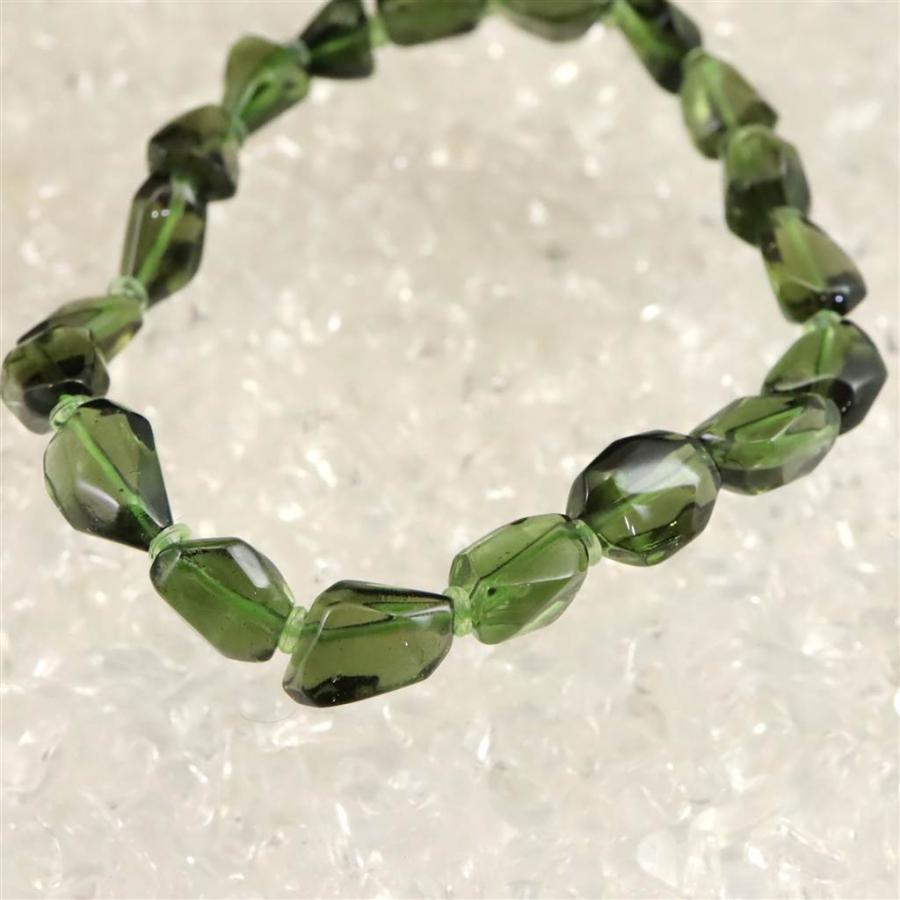 モルダバイト タンブル ブレスレット 鑑別書付 10.0g 【榎本通商23320