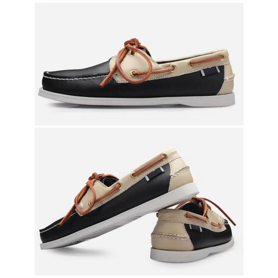 モカシン デッキシューズ メンズシューズ 本革 牛革 レザーシューズ