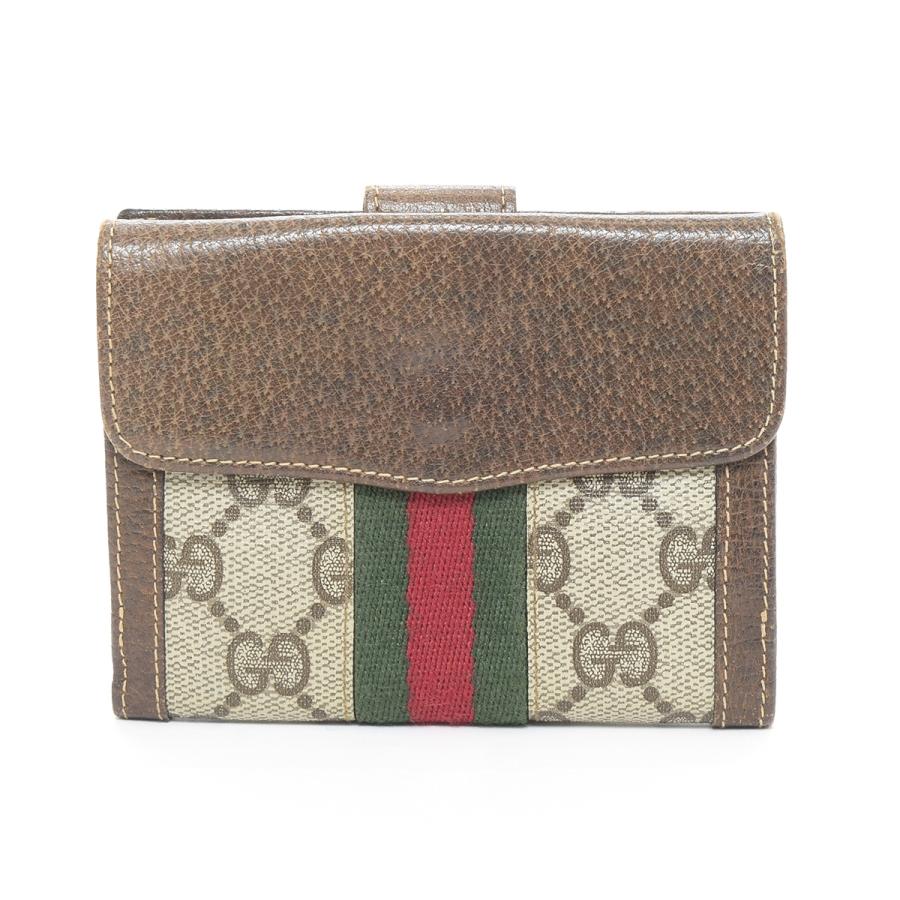 GGキャンバス GUCCI グッチ 二つ折り財布 GGプリント PVC レザー