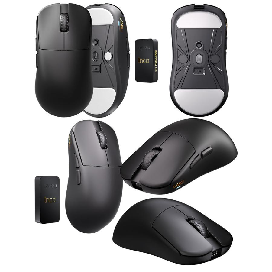 LAMZU LAMZU INCA 8Kレシーバー付属 ワイヤレスゲーミングマウス Black