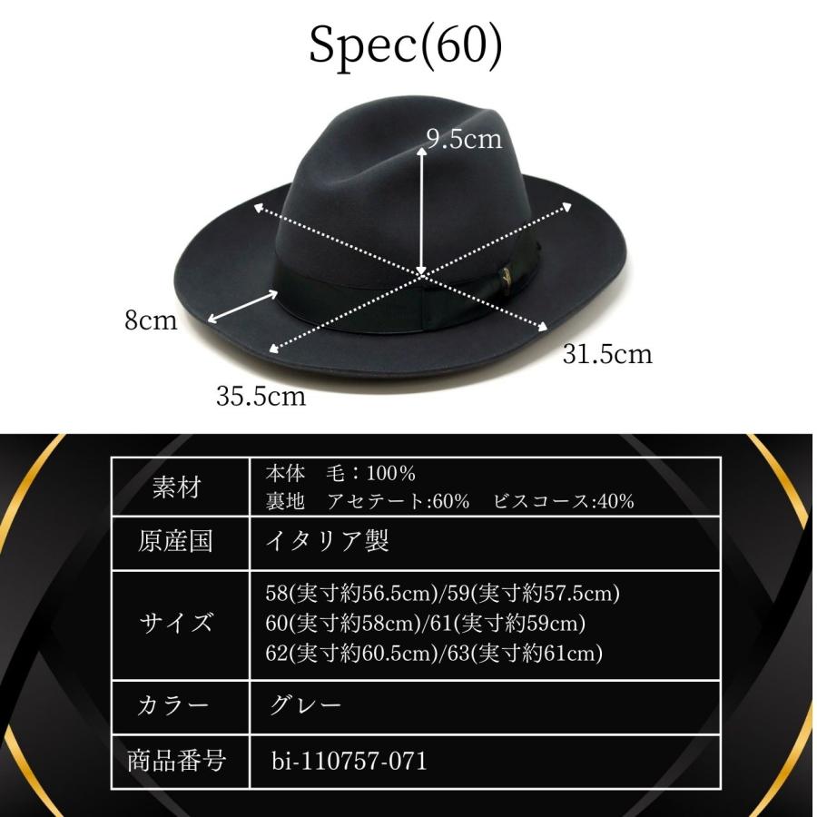 Borsalino（ボルサリーノ） つば広 ハット フォラール ラージブリム