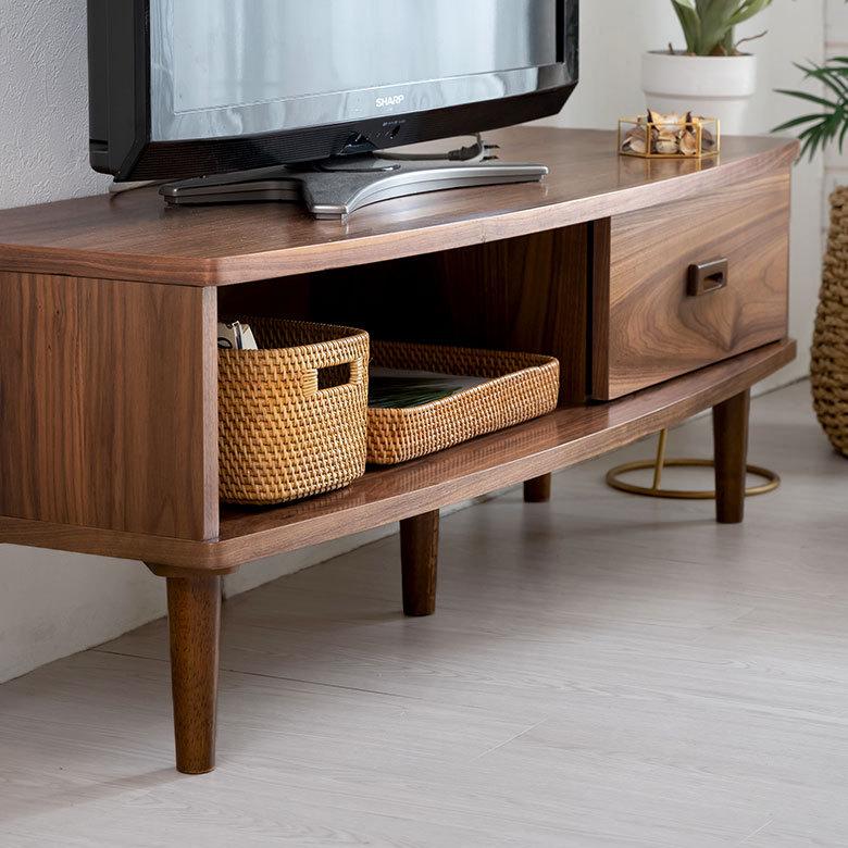 東谷 テレビ ボード TV 台 ラック 120cm 幅 天然木 ウォルナット
