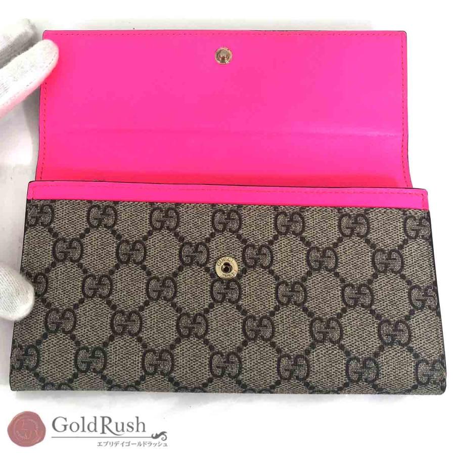 グッチ GUCCI GGスプリーム GGプラス PVC加工 ネオンハート ピンク