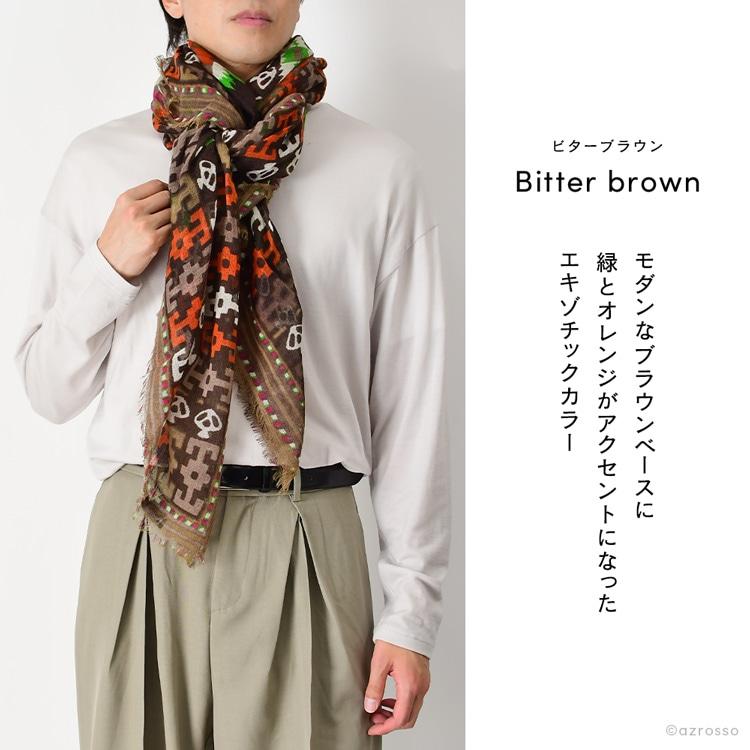 Tolani（トラニ） メンズ ストール 薄手 ショール ウール シルク