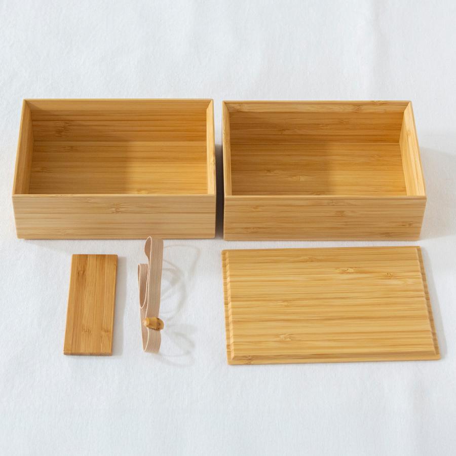 3/8はポイント10倍／ 公長斎小菅 二段弁当箱 1000ml 竹製 木製 お弁当