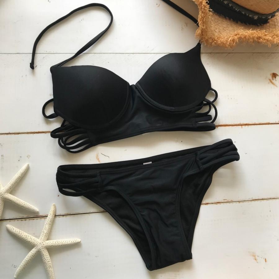 水着 ビキニ セクシー ストラップ シンプル ホルターネック