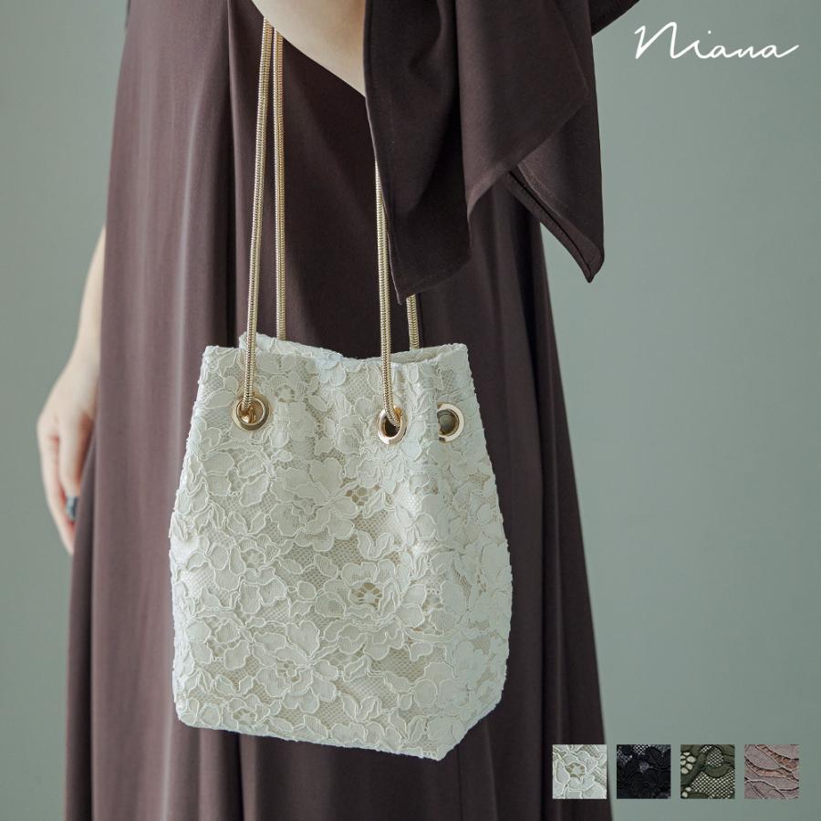 niana（ニアナ） 2way刺繍レースショルダーバッグ 巾着 パーティー