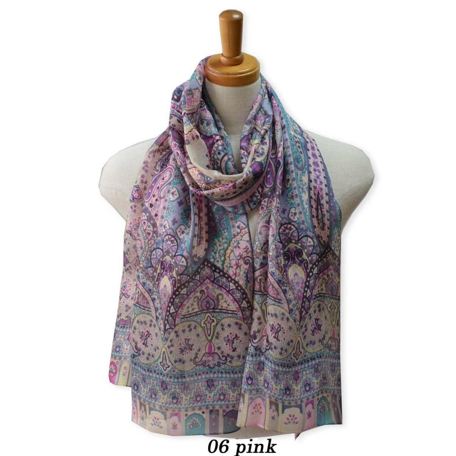 シルク100% ガーゼ ロングスカーフ ストール レディース 大判 長方形