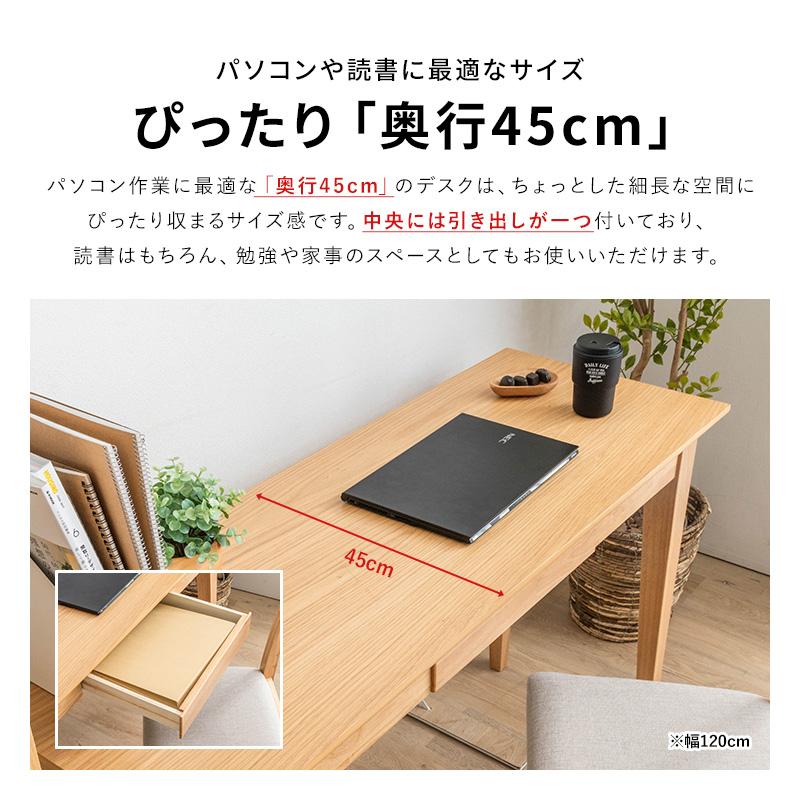 MINT 奥行き45cm 木製スリムデスクW120 パソコンデスク パーソナル