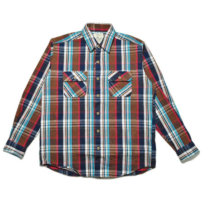 チェスト シャツ ヘビーネルシャツ 26025 M-XL 紺 チェック カジュアル