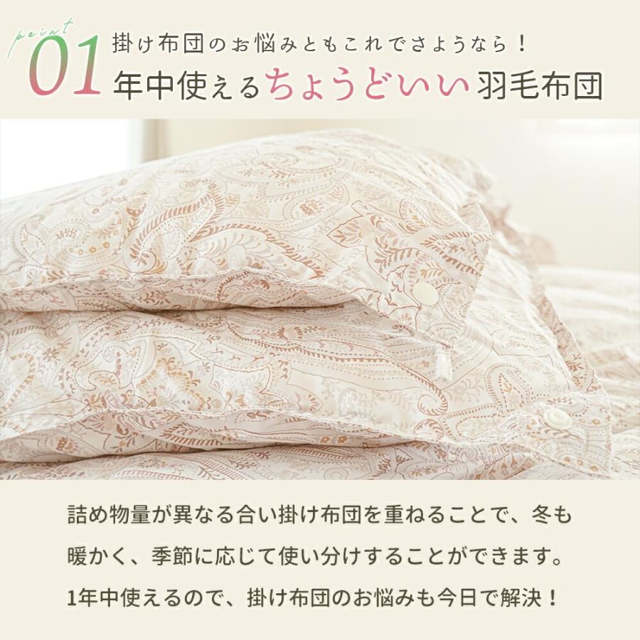 西川（nishikawa） 羽毛布団 シングル ホワイトダウン90％ 2枚合わせ