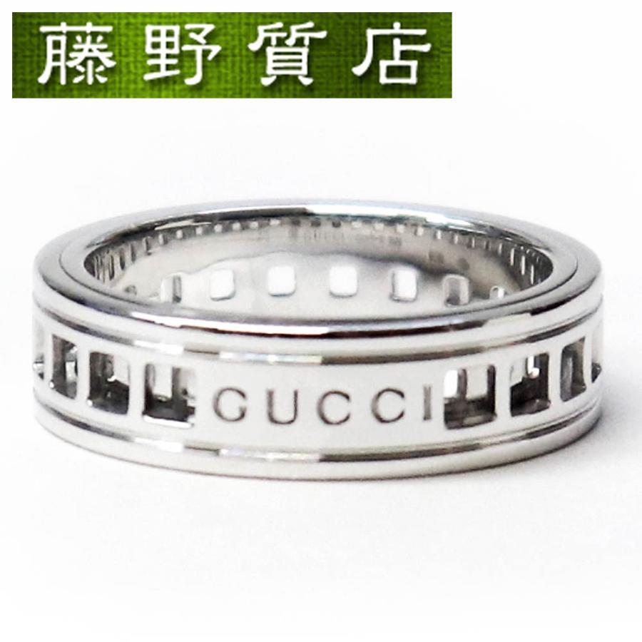 GUCCI（グッチ） (美品) スクロール ロゴ リング 指輪 #12 約11号 K18