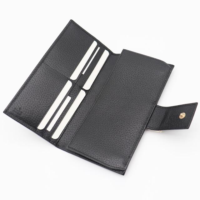 GGキャンバス （美品）グッチ GUCCI アビー 長財布 レザー 黒 ゴールド
