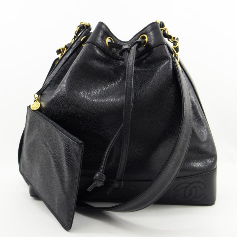 CHANEL（シャネル） キャビアスキン トリプルココマーク 巾着