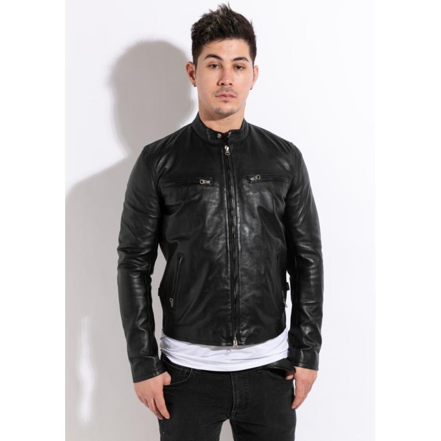 フリーダムレザー 革ジャン メンズ 本革 シングルライダース レザー