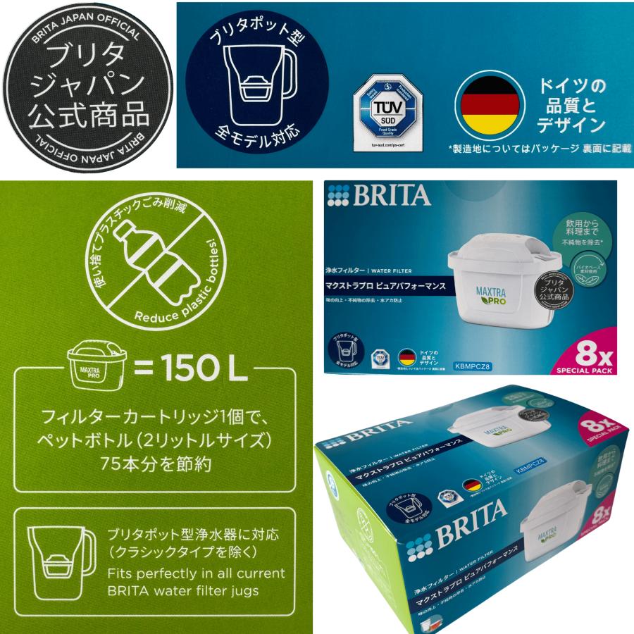 BRITA（ブリタ） カートリッジ マクストラプロ 8個 ピュア