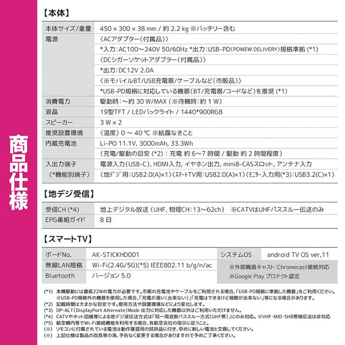スマートテレビ 19インチ 地デジチューナー搭載 android 3電源対応 地