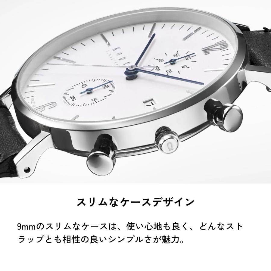 Knot 腕時計 日本製 クロノグラフ シンプル シルバーケース メンズ
