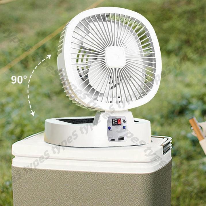 ソーラー扇風機 アウトドア 扇風機 キャンプ 5段階風量 調光3段階LED