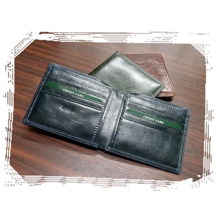 6211 二つ折り財布 薄型 カード8枚入 牛革 フィガロ : 革匠 谷中