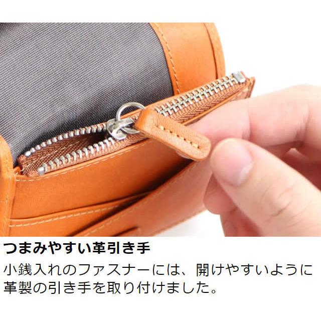 革職人 LEATHER FACTORY 二つ折り財布メンズ 本革 定期入れ付き パス