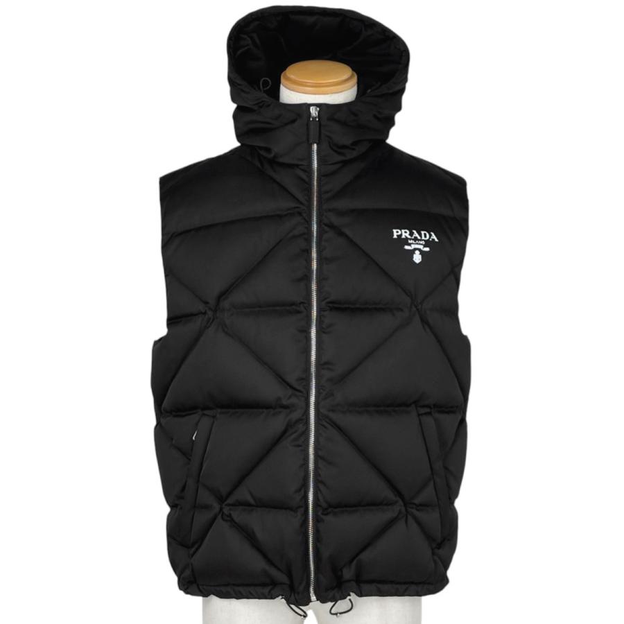 PRADA（プラダ） ロゴ ダウンベスト 防寒 ジップアップ フーディ