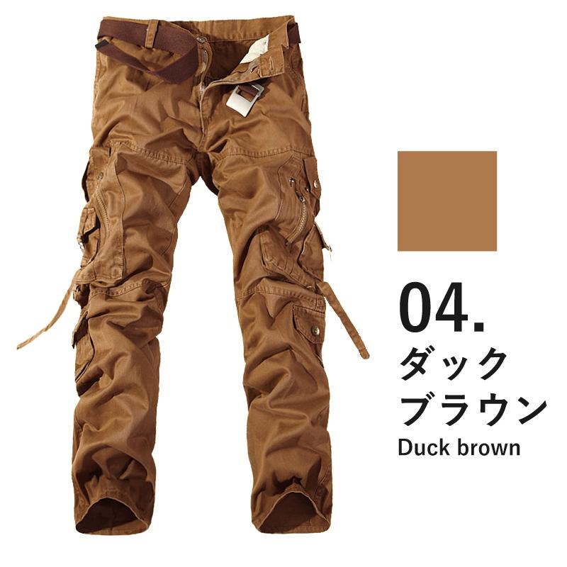 カーゴパンツ ミリタリー 10ポケット メンズ ブラック カーキ ブラウン