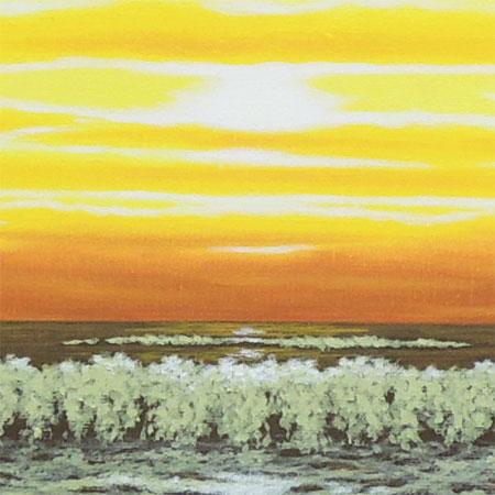 絵画 油絵 朝焼けの海 (朝隈敏彦) 【海・山】【肉筆】【油絵】【6号
