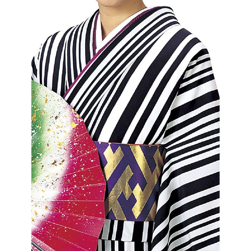 小紋 着物 反物 レディース ちりめん 踊り 舞台 レトロ 洗える着物 白