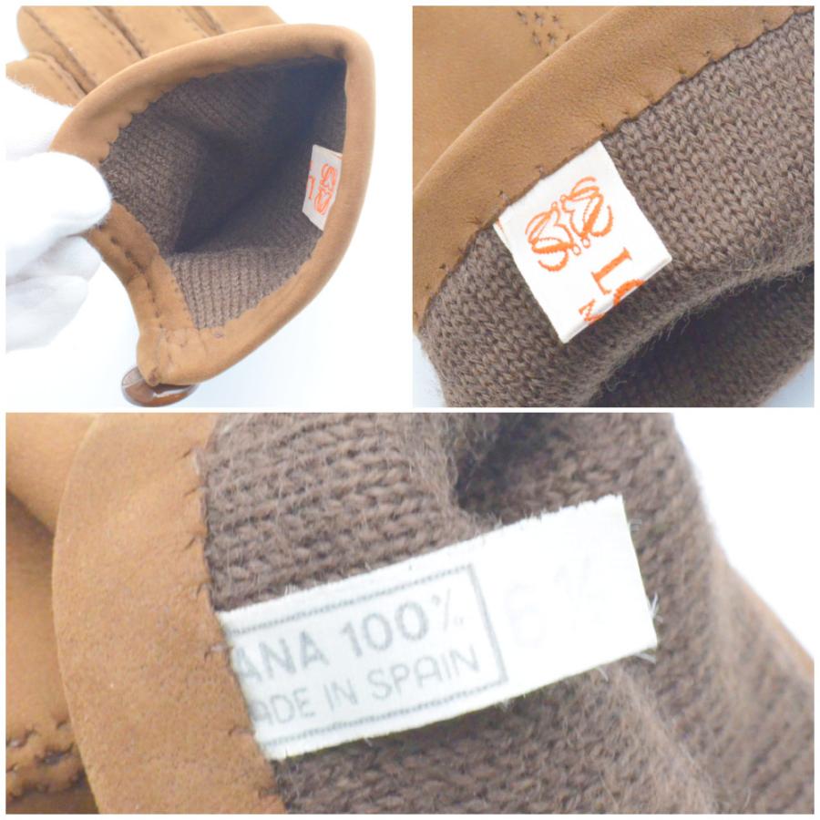 LOEWE（ロエベ） レザーグローブ ブラウン 茶 サイズ表記6 1/2