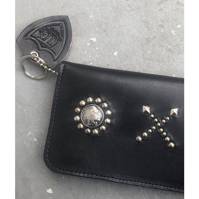 HTC コンチョ 5セント硬貨 インディアンヘッド スタッズ ウォレット 長