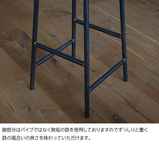 スツール おしゃれ 木製 北欧 アイアン 鉄と古材足場板Mサイズ（丸