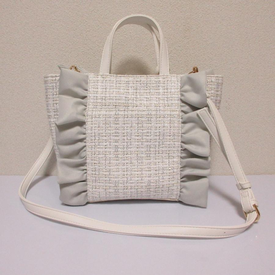 DIANA（ダイアナ） 美品 フリル ツイード 2WAY トートバッグ