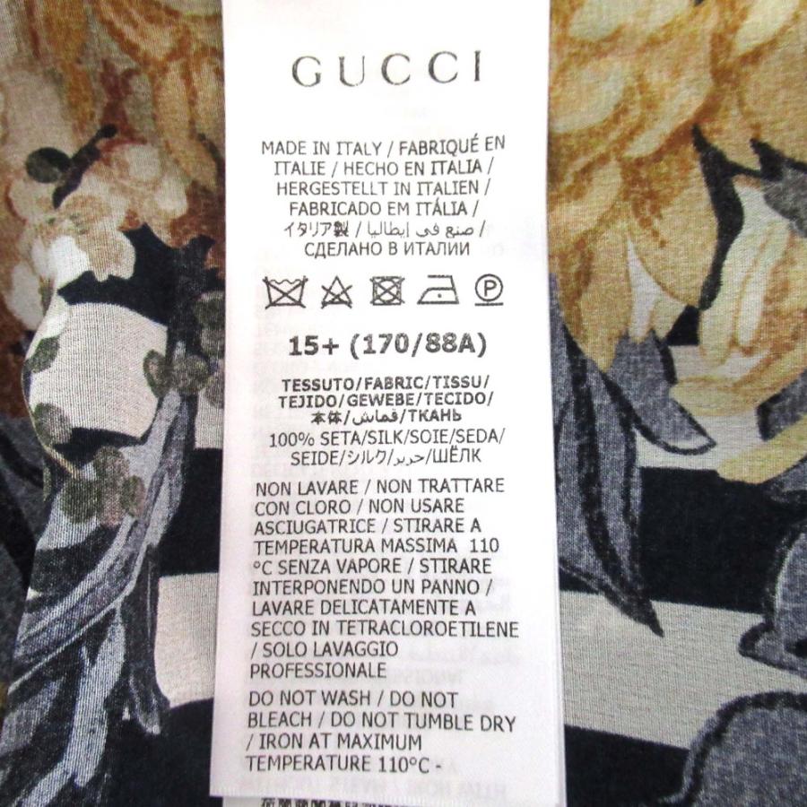 GUCCI（グッチ） 美品 ミケーレ期 フラワー×ストライプ柄 長袖 シルク