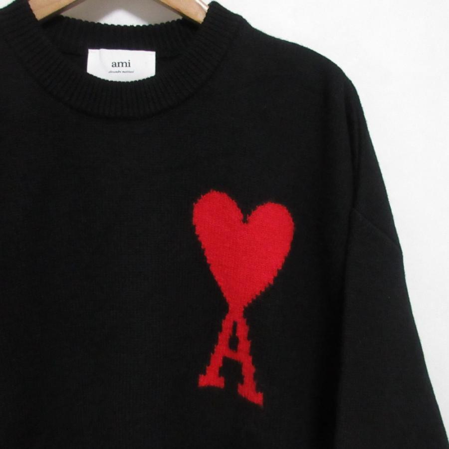 美品 AMI PARIS アミパリス ハートロゴインターシャ オーバーサイズ