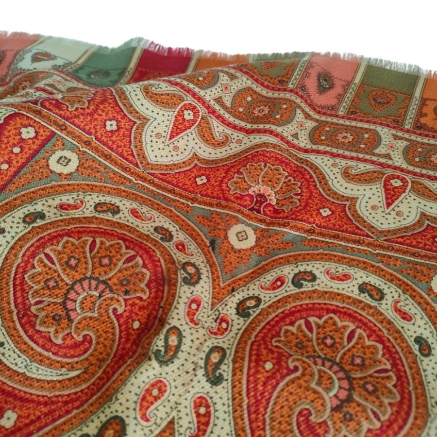 ETRO（エトロ） ウール×シルク レトロ ペイズリー柄 大判 ストール
