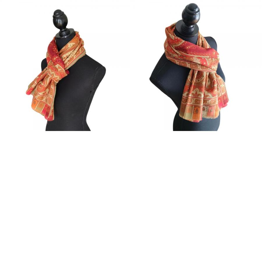 ETRO（エトロ） ウール×シルク レトロ ペイズリー柄 大判 ストール