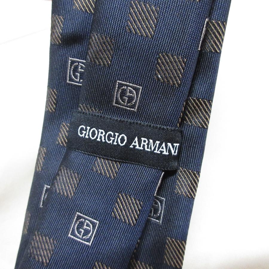 GIORGIO ARMANI 美品 ジョルジオアルマーニ ロゴ小紋柄 シルク