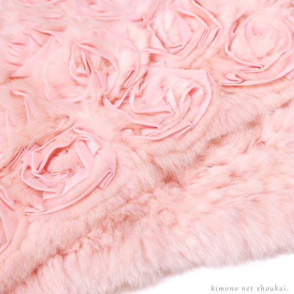 ファーショール レッキスファー シェルピンク シフォンショール