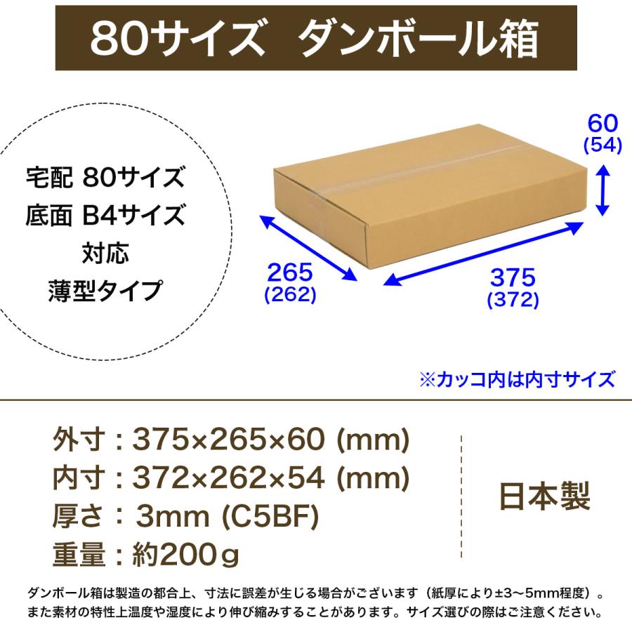 桐パック 段ボール B4 薄型 段ボール箱 80サイズ 50枚セット 洋服 衣類