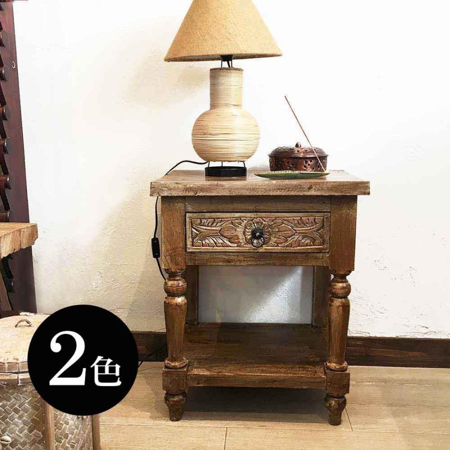 サイドテーブル 木製 置き台 花瓶台 置台 H60cm ブラウン ホワイト