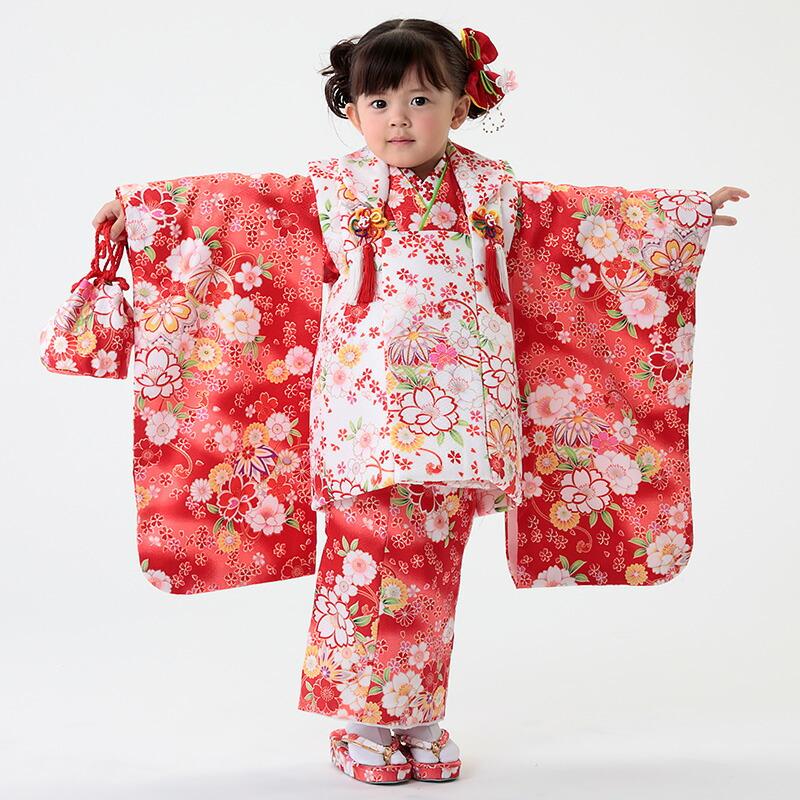 七五三 着物 3歳 被布セット 女の子7点フルセット 着付けマニュアル