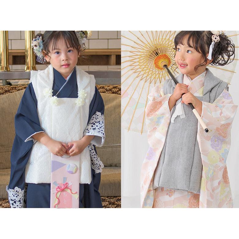 七五三 着物 3歳 2歳 被布 セット 女の子 ゆめいろみやび 桜 ピンク