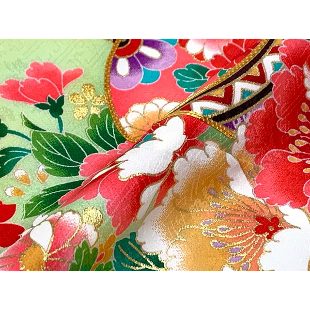 七五三 着物 フルセット 7歳 女の子 金駒刺繍 絵羽付けの正絹着物と