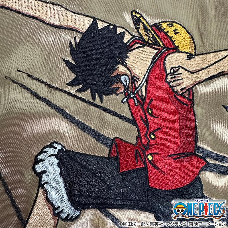絡繰魂 × ONE PIECE ルフィvsルッチ 決戦 刺繍 リバーシブル