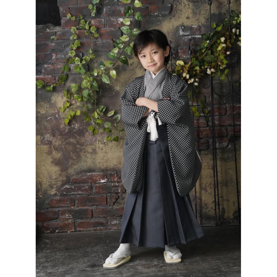 京都瑠璃雛菊 七五三 男の子 5歳 袴 市松 着物 セット 羽織袴セット