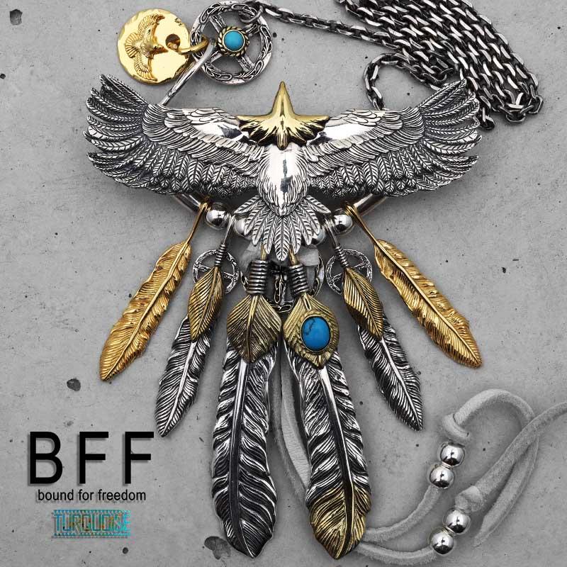 BFF ブランド イーグルネックレス メンズ ネックレス シルバー925 本革