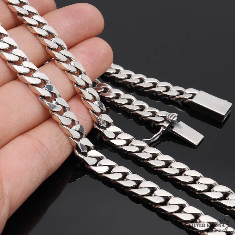 シルバー925 喜平チェーン ネックレス 幅8mm 60cm 喜平ネックレス 太め
